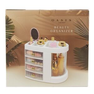 Oasis White and Gold Beauty Organizer